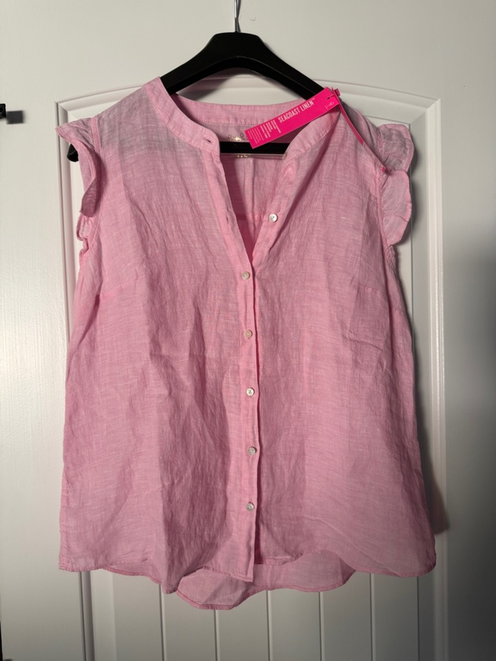 NWT Lilly Pulitzer Pink Sleeveless Briette Button Down Blouse